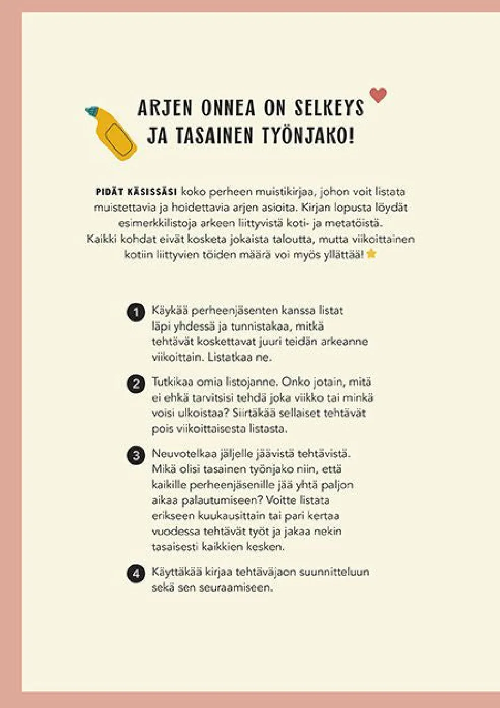 Arjen onni Tehtävälistat