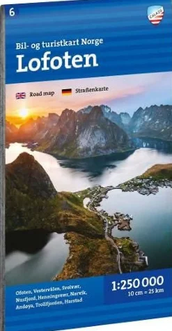 Bil- og turistkart Lofoten 1:250 000