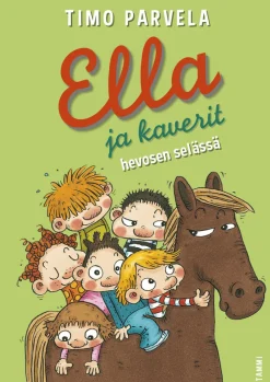 Ella ja kaverit hevosen selässä
