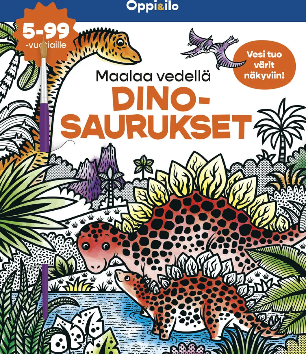 Maalaa vedellä dinosaurukset -puuhakirja 5-99 v