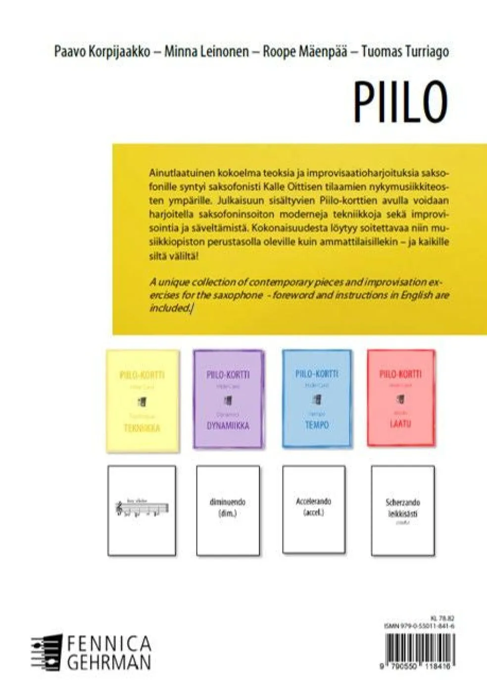Piilo - Nykymusiikkia ja improvisaatioharjoituksia alttosaksofonille
