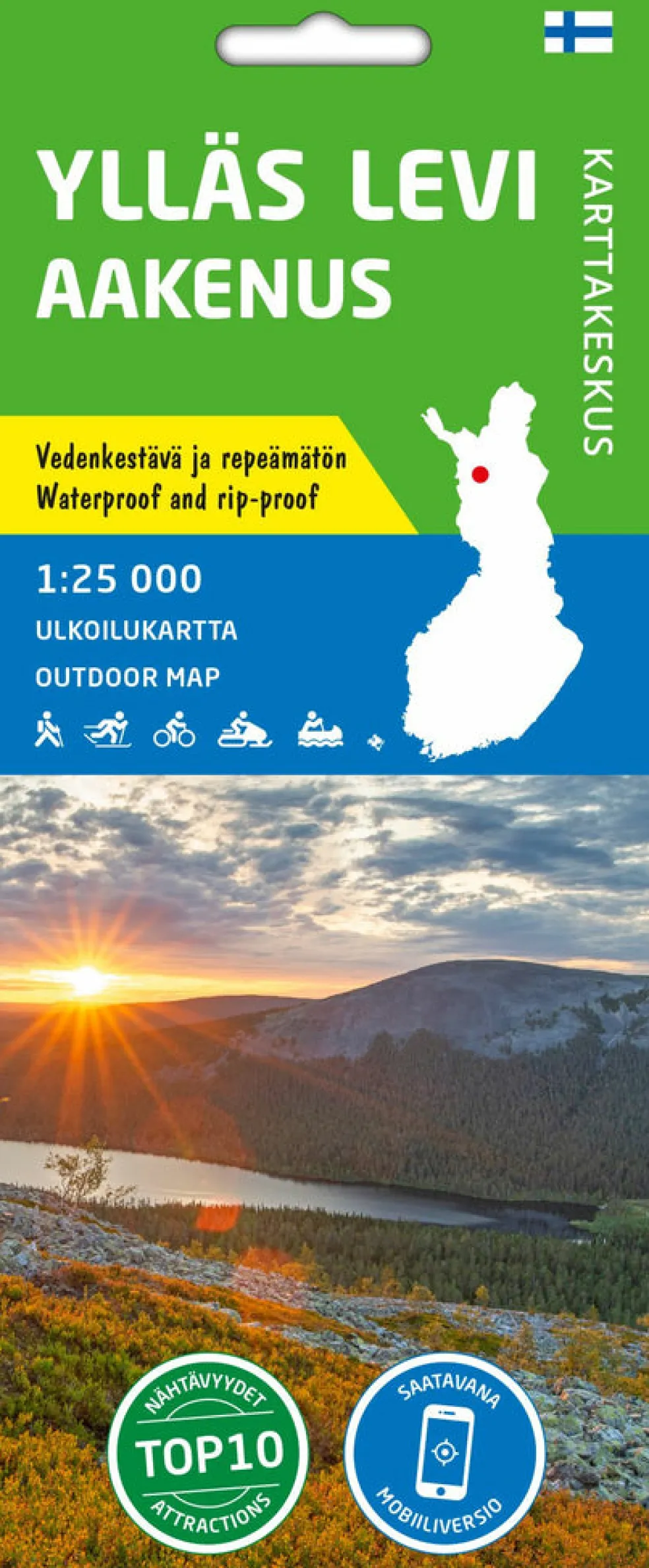 Ylläs Levi Aakenus ulkoilukartta 1:25 000